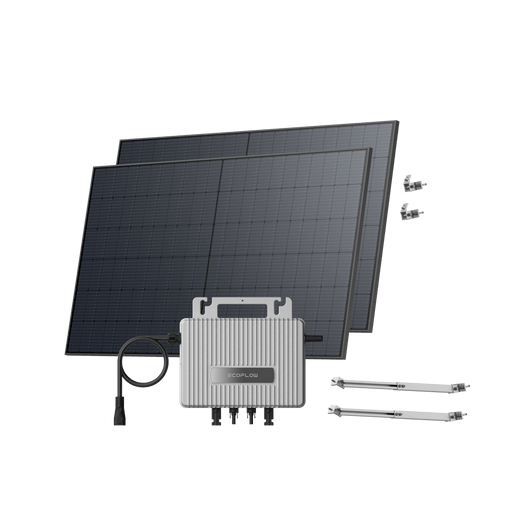 EcoFlow STREAM Adjustable Facade Kit 90° Wall / (1040Wp) 2 _ 520W Rigid Solar Panel + STREAM Microinverter / Bracket: Facade